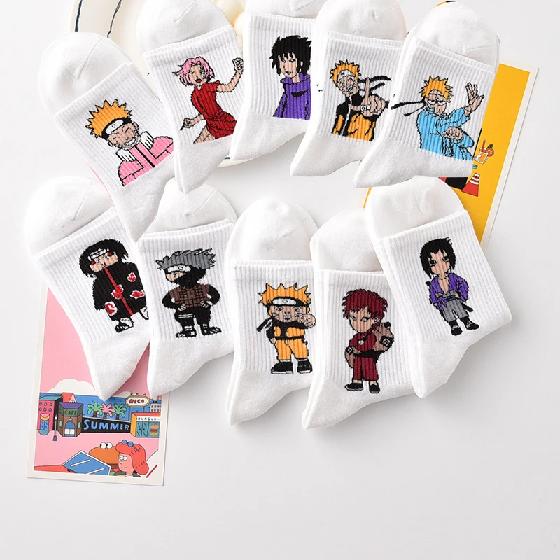 

5Pair Man Knitting Socks Hip Hop Skateboard Women's Cartoon Anime High Quality Sewing Pattern Funny Casual Street Cotton Socks