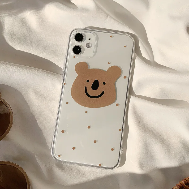 

2021 Cute Animal Brown Cover Case For iPhone 12min 12 12Pro 12ProMax 11 11PROMAX 11PRO 7 8 7Plus 8Plus X XS MAX XR SE2020