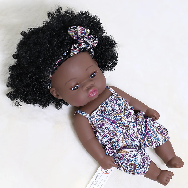 

35CM Reborn Black Baby Dolls Silicone Fashion Black Bebe Reborn Toys Black Skin Baby Toy Explosion Head Doll Gift For Children