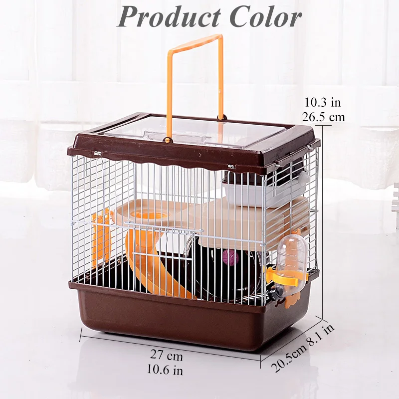 Переносная клетка для домашних животных хомяка Двухслойное прозрачное гнездо