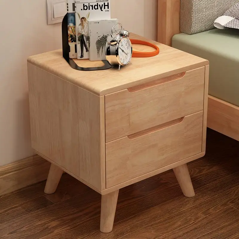 Сплошная деревянная прикроватная тумба Скандинавская Прикроватная хранения