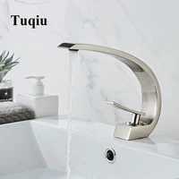 tuqiu basin faucet modern bathroom mixer tap nickelblackgold wash basin faucet single handle hot and cold waterfall faucet