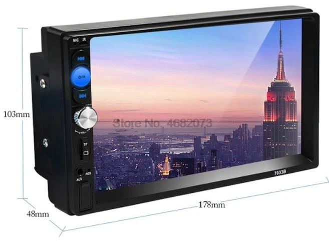 От DHL или Fedex 10 шт. 7033B USB TF FM AUX сенсорный Экран автомобильная стереосистема радио 2