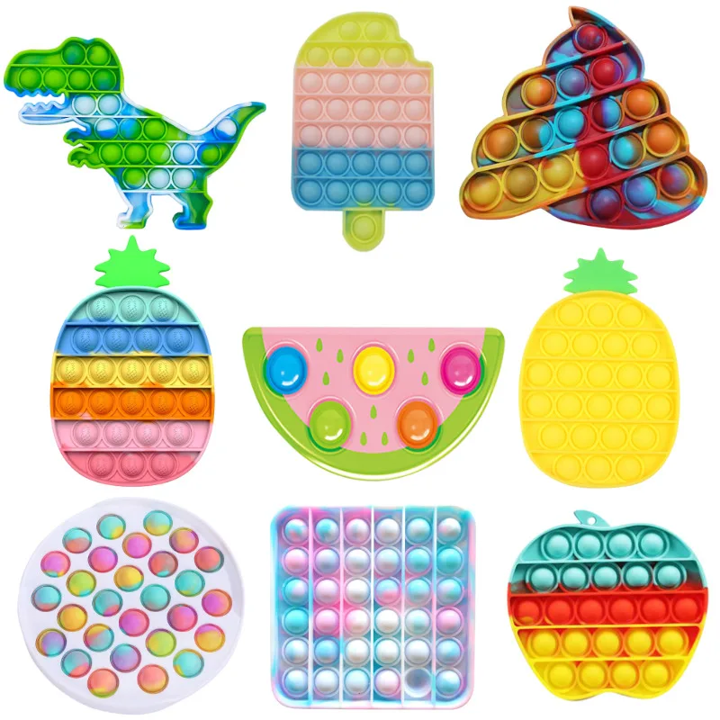 

Rainbow Bubble Pops Fidget Kids Toy Sensory Autisim Special Need Its Anti-stress Stress Relief Squishy Fidget Toy Random Color