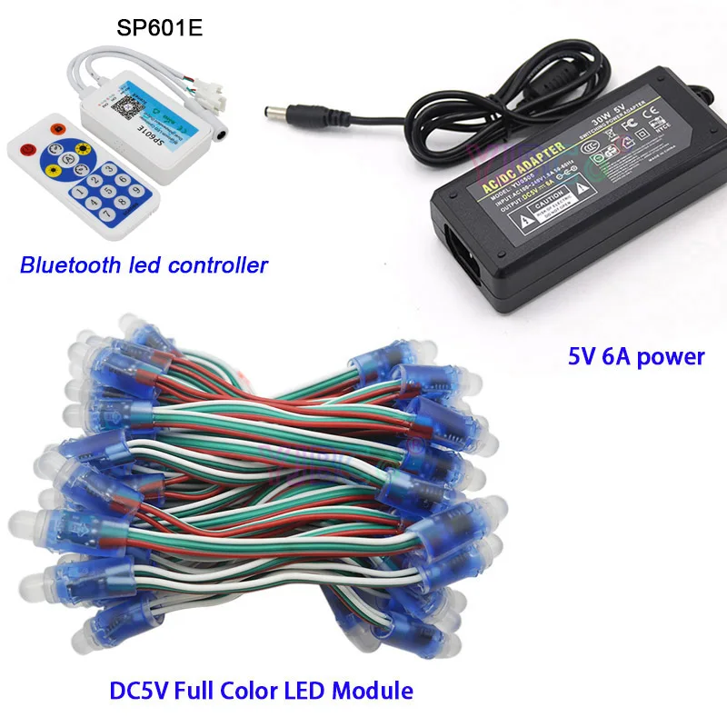 50 шт. Hi-Q DC5V полноцветный WS2811 IC RGB Pixel Светодиодный светильник IP67 SP601E 5 В 6A