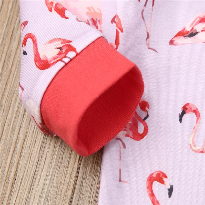 Милый хлопковый комбинезон фламинго для маленьких мальчиков и девочек от 0 до 24