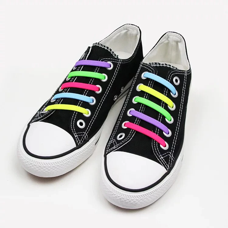 

16pcs/lot Silicone Shoelaces Elastic No Tie Shoe laces Kids Adult Unisex Shoelace Lazy Laces Sneakers Rubber Shoelaces 13 colors