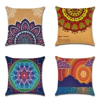 vintage bohemian pillowcase for sofa decor geometric floral mandala cushion cover linen ethnic abstract mountains pillow covers