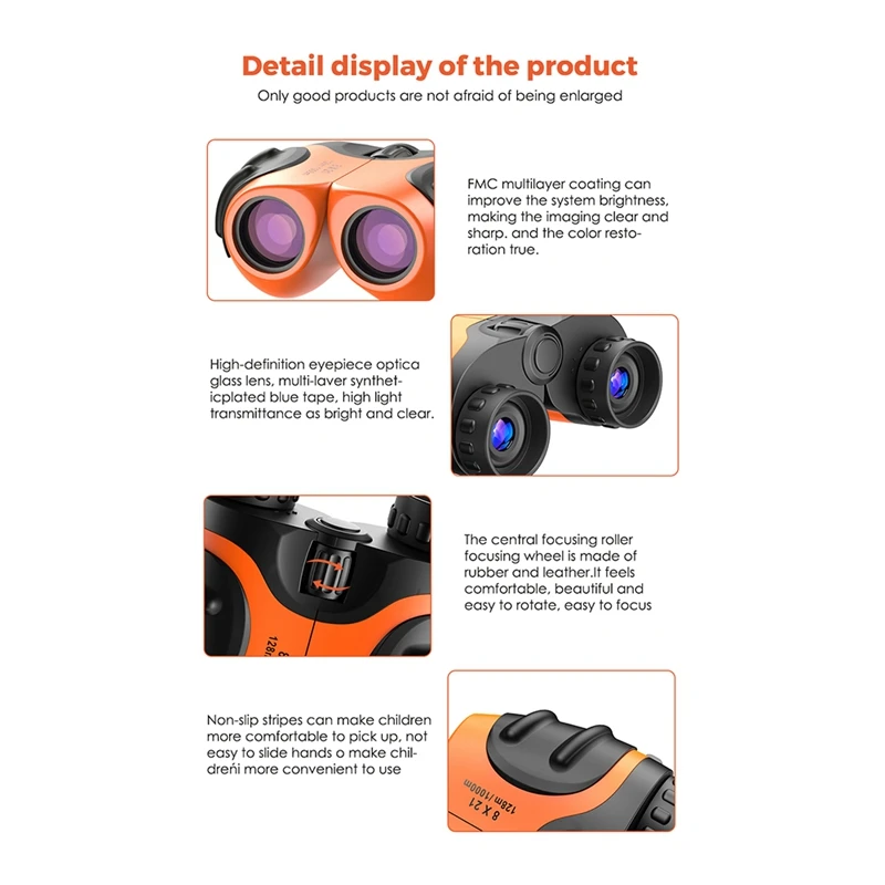 Mini Binoculars for Kids HD 8X21 Compact Telescope Gift Toys Children Portable Scope Angle Zoom | Инструменты