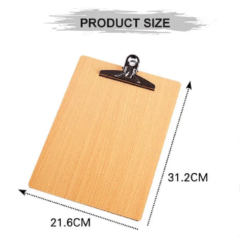 

A4 Writing Pad School Supplies Note Board Wooden Clipboard Storage File Folders Board Paper Holders Clip Board Office Stationery