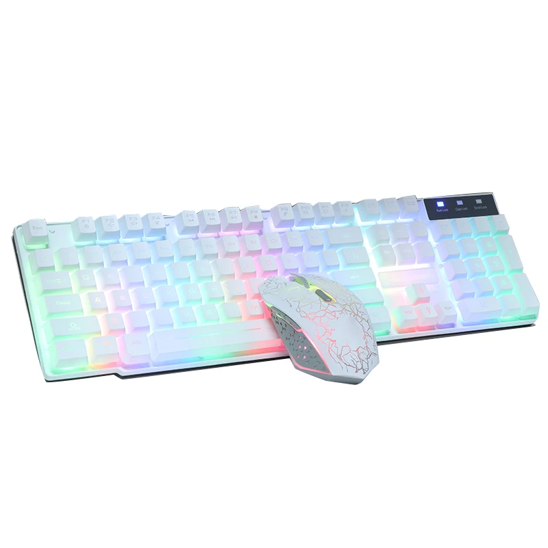 

For PC Laptop 1pc LED Luminous Gaming Keyboard & Mouse Set 2.4Ghz Wireless Ergonomic Design Keypad Mice Kit Pohiks