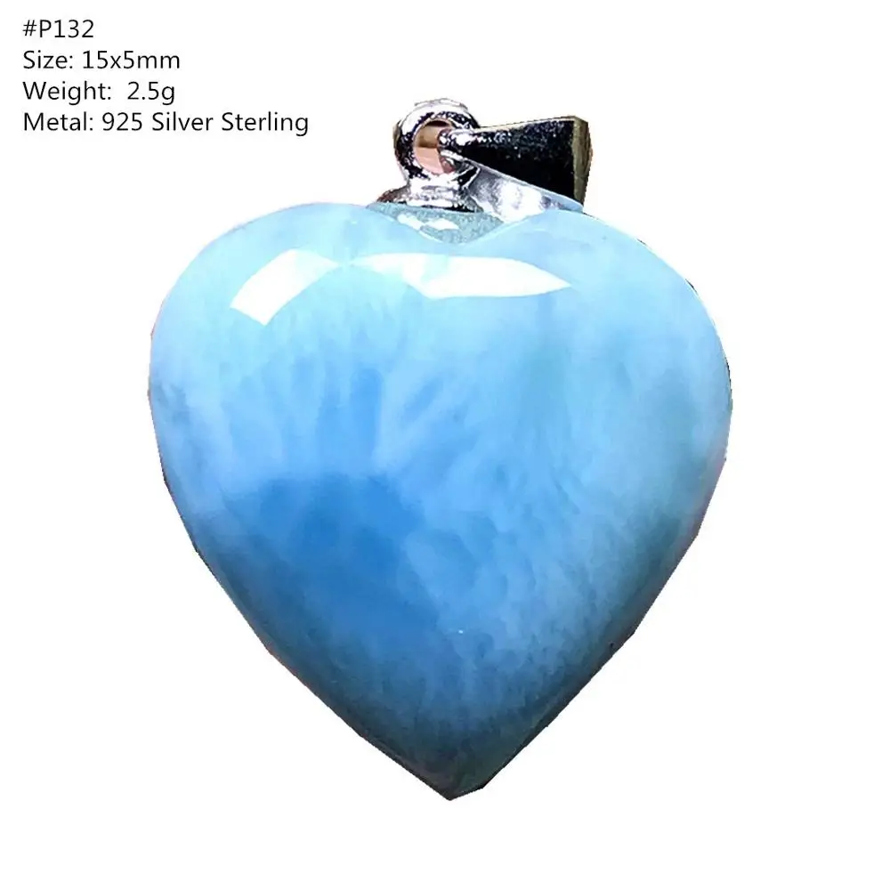 Подвеска Larimar 100% натуральное сердце синий цвет для женщин мужчин бисер