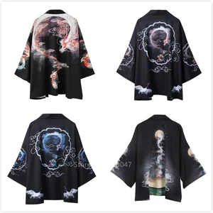 Винтажное японское традиционное кимоно, Топ Harajuku, хаори, для мужчин и женщин, Сакура, Свободный Летний, Harajuku, модная уличная одежда, юката