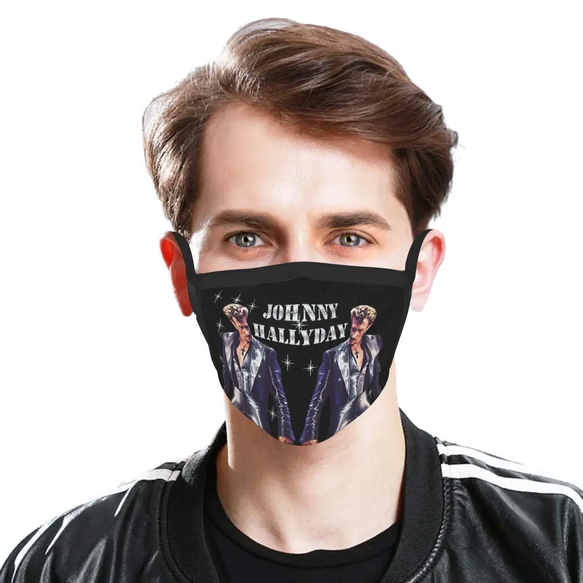 Johnny Hallyday Rock Music French Singer Reusable Face Mask Anti Haze Protection Respirator Mouth Muffle | Аксессуары для одежды