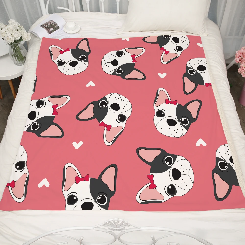 Флисовое одеяло для мопса домашних животных двухстороннее детей мальчиков и