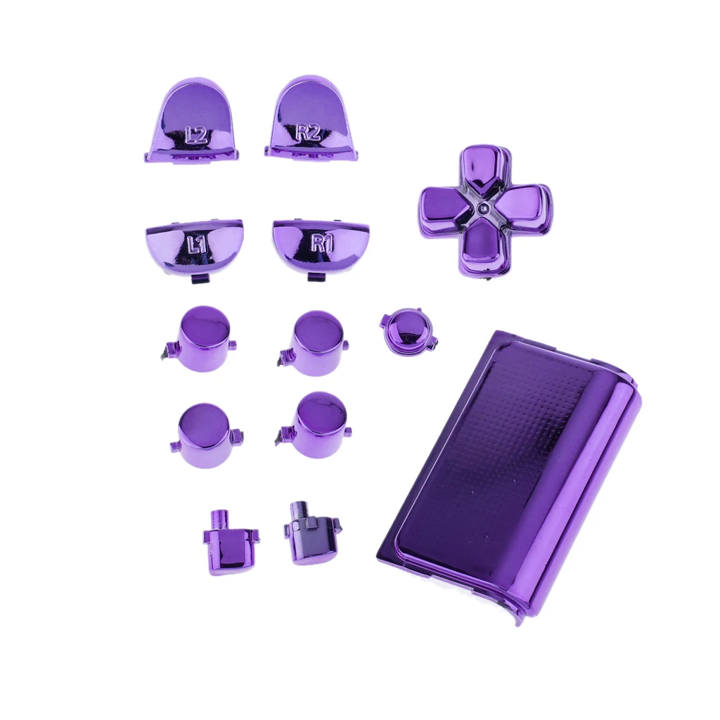 Purple as described Сменный из хрома пуговки с покрытием и сенсорной панелью для контроллера sony PS4 стильная фасадная лучшая защита для игры contoller - Цвет: Purple as described