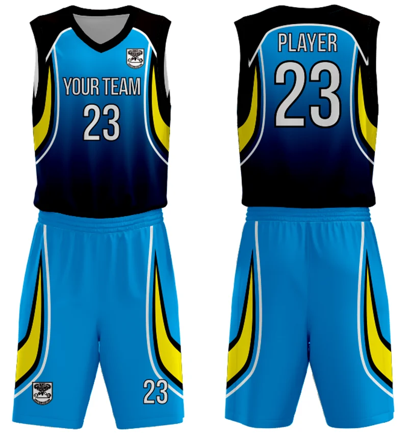 custom made latest basketball jersey uniform design color blue basketball training clothes sublimation printing