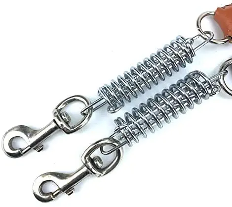 

Genuine Cowhide Leather Large Dog Leashes Rope Big Dog Weaving Hauling Rope Shock Resistant Spring Traction Belt For Walk Collar