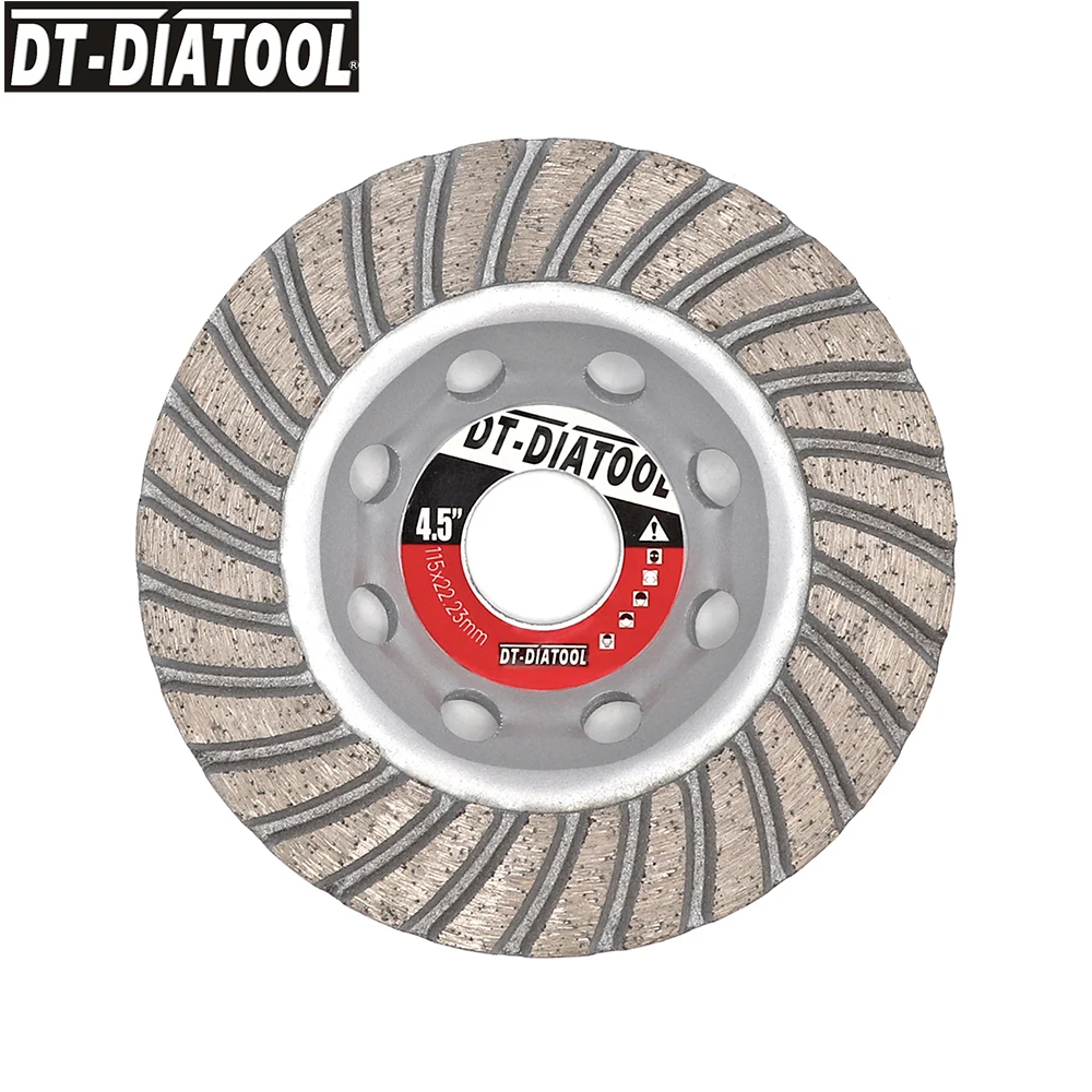 

DT-DIATOOL 1piece Diamond Segmented Turbo Row Cup Grinding Wheel Discs for Concrete Brick Hard Stone Dia 115mm/4.5inch