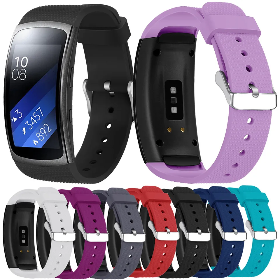 Ремешок силиконовый для Samsung Gear Fit 2 мягкий браслет смарт часов