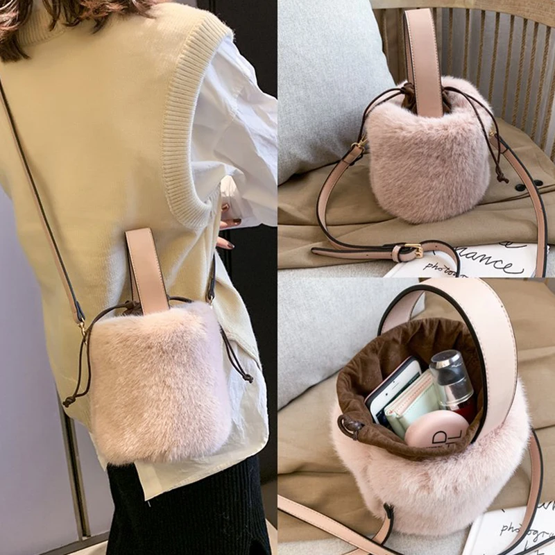 Новая плюшевая сумка женские сумки повседневная кожаная мессенджер на плечо