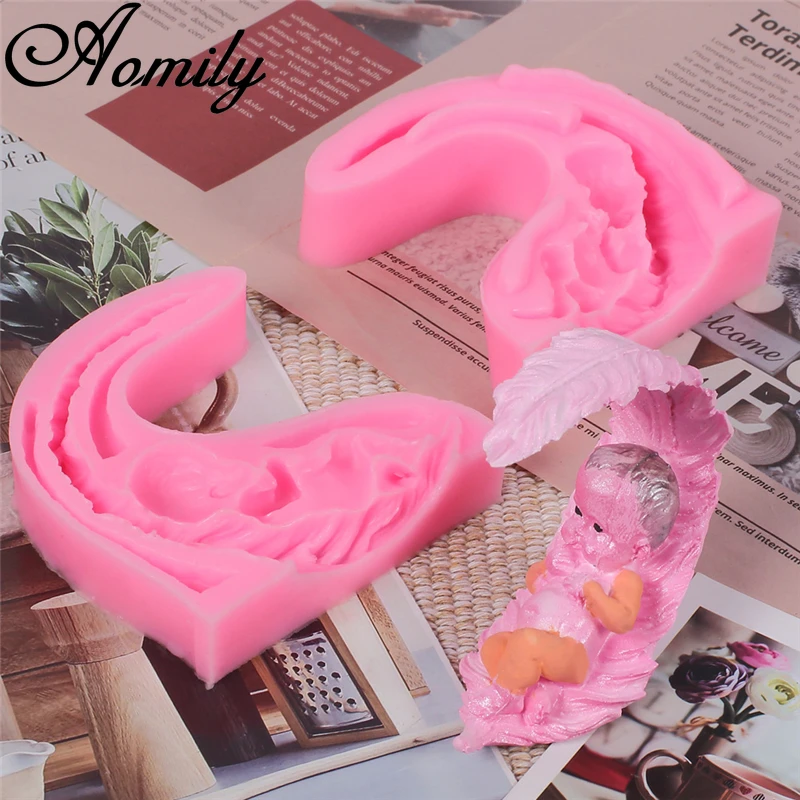 Aomily Wheat Feather Baby Shape DIY Silicone Mold Fondant Molds Chocolate Candy Moulds Cake Decoration Tools Bakeware | Дом и сад