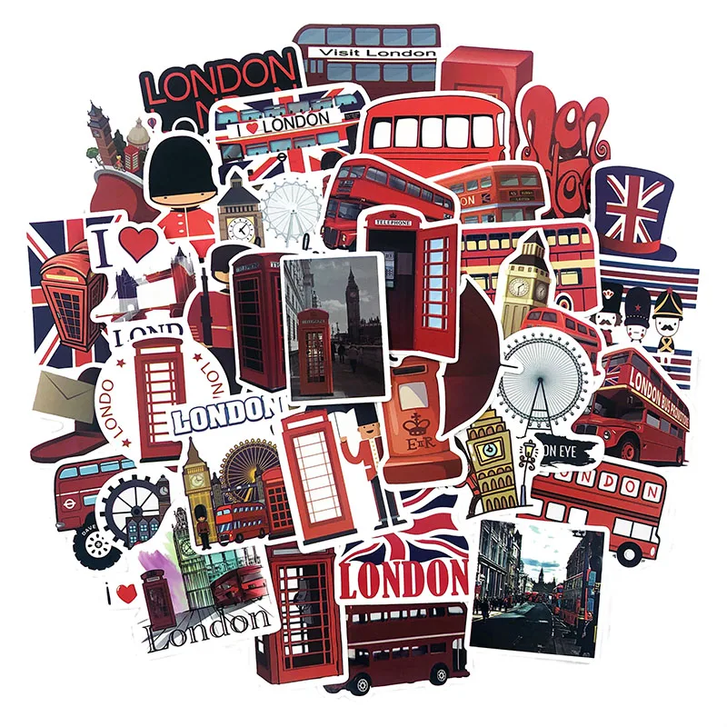 

50 шт., наклейки для фотоальбома в английском стиле