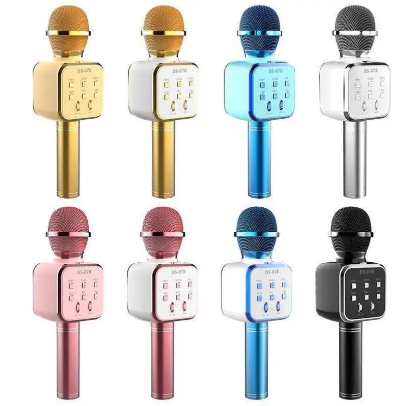 Беспроводной Bluetooth-микрофон DS878 K микрофон для песен встроенный с аудио HIFI-динамик