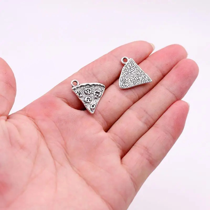 10 шт 30 тибетские серебряные шармы пицца для изготовления ювелирных изделий