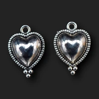 10pcs silver plated christian sacred heart pendants religious bracelet necklace accessories diy charms for jewelry crafts making