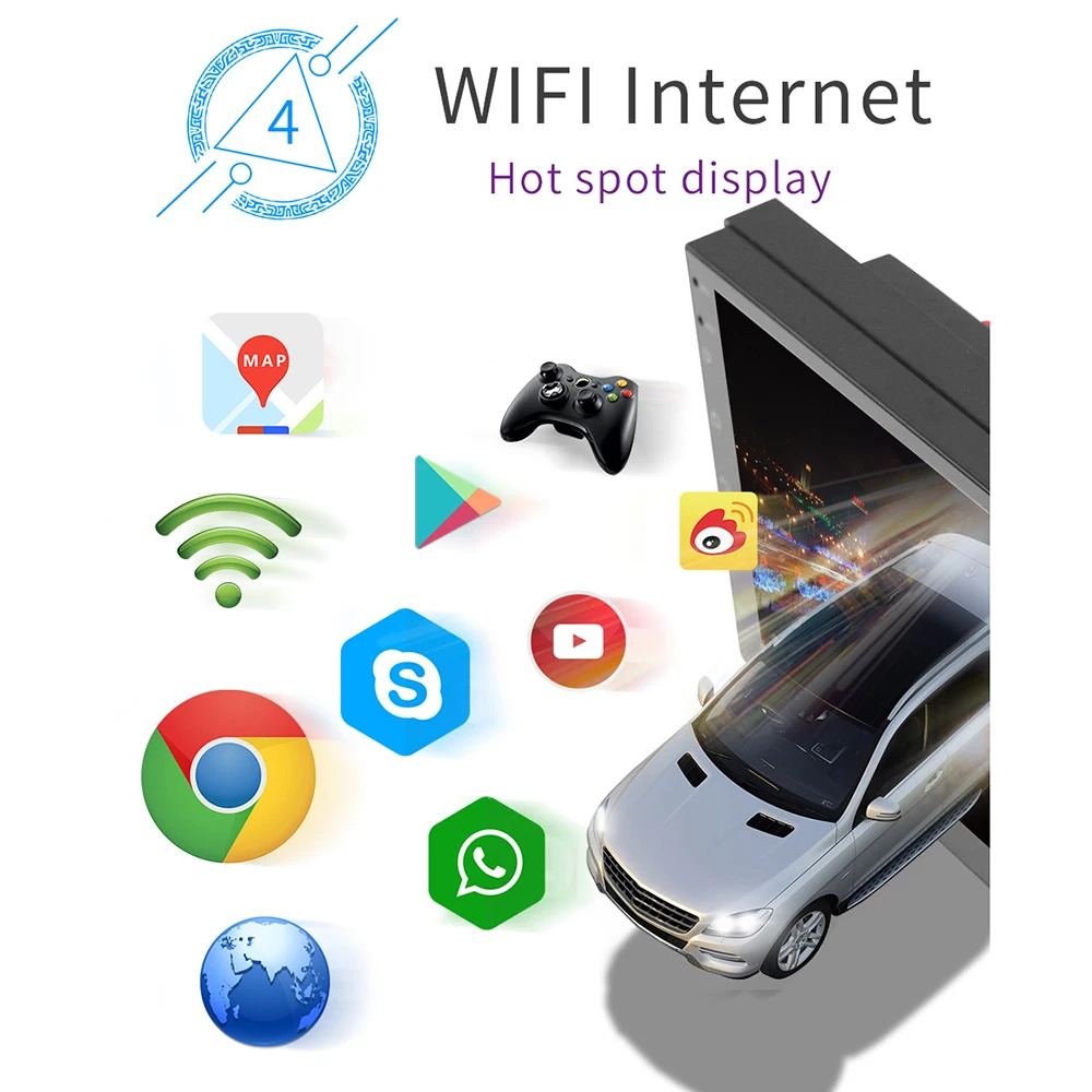 7 дюймов Android 8 1 Dual 2 DIN 16G четырехъядерный gps автомобильный стерео MP5 плеер FM 2.5D