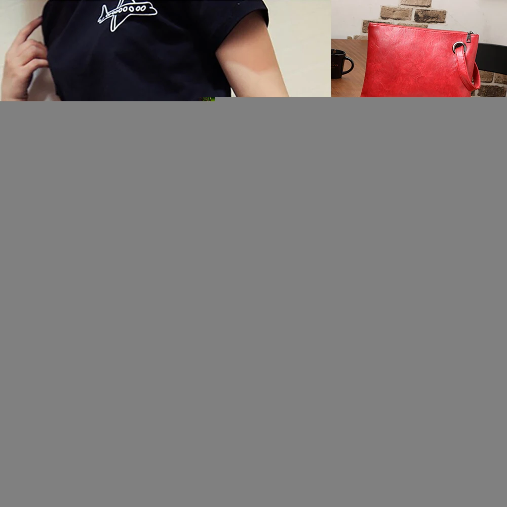 Женский однотонный клатч-конверт из искусственной кожи Большая вместительная