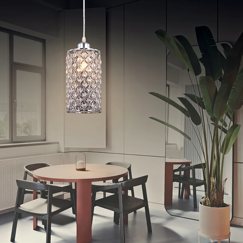 Хромированная светодиодная Хрустальная Подвесная лампа s современный