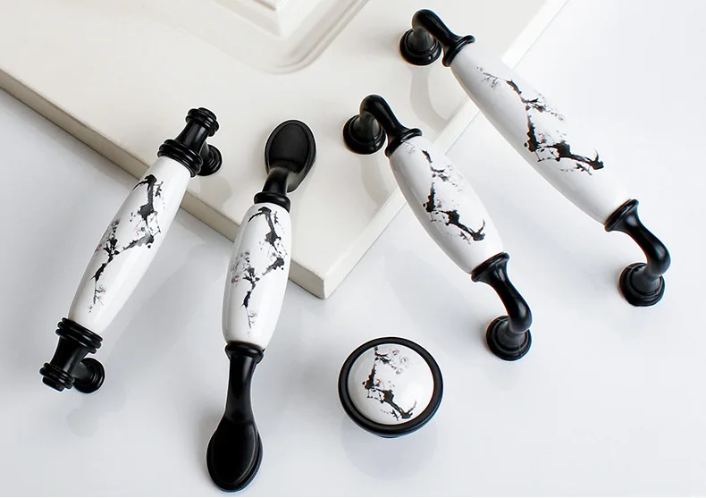 Кухонный шкаф керамика для одежды ручка ящика и тянет черная ретро элегантная