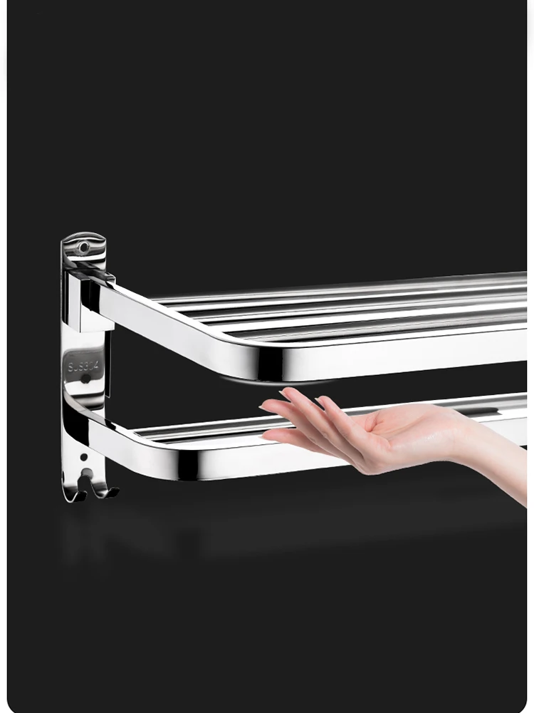 304 stainless steel bathroom hardware set bathroom accessories fold shelf bath towel rail bar rack towel bar shelf towel holder free global shipping