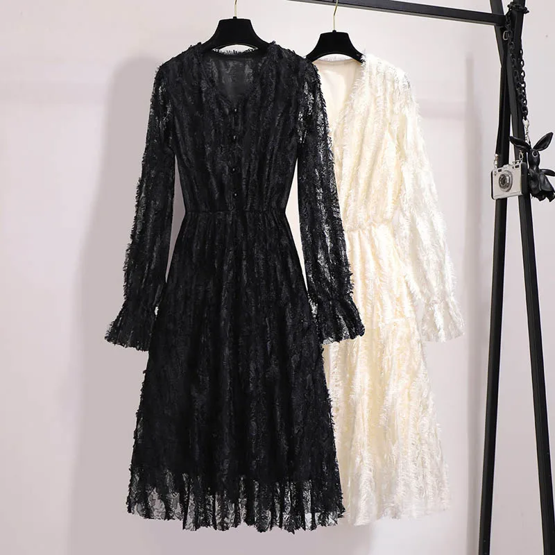 Женское осеннее платье цвет черный/желтый обхват груди 149 см 5XL 6XL 7XL 8XL 9XL|Женские