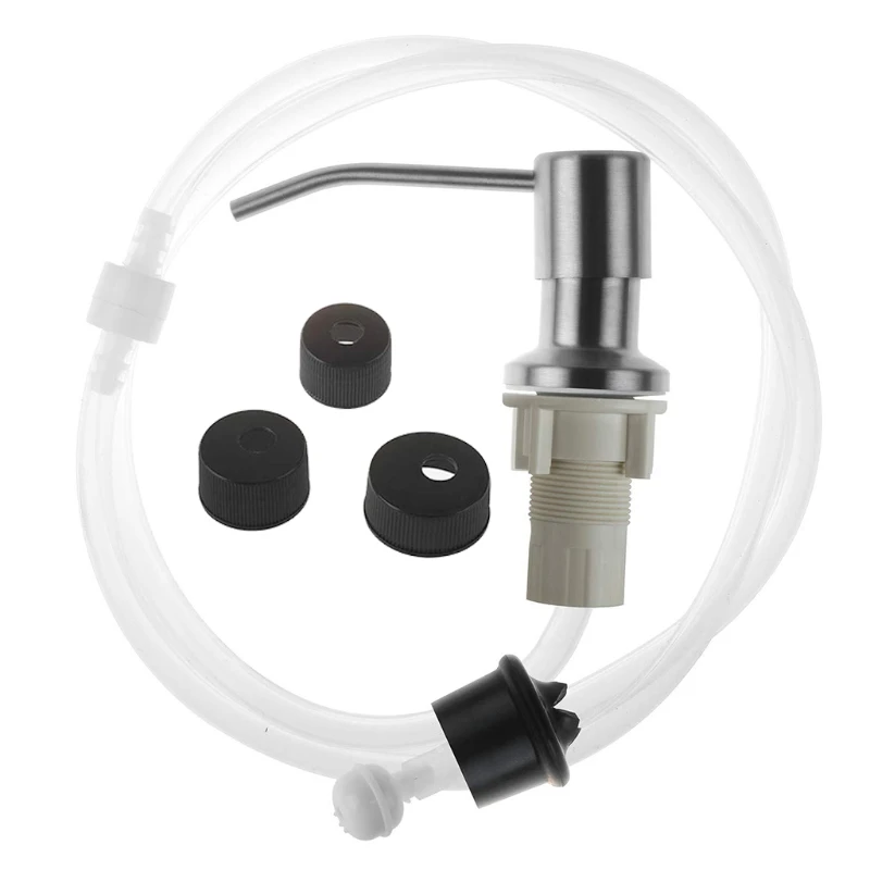 

Bathroom Liquid Soap Dispenser Extension Tube Kit Stainless Steel Head Silicone Tube Kitchen Sink Pump For Bathroom Y5JA
