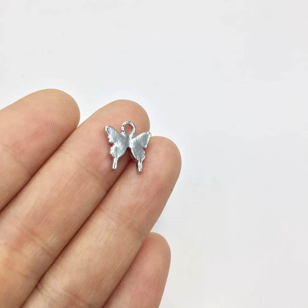 Eruifa 20 шт. 12 мм Бабочка позолоченная/серебряная пчела из цинкового сплава Подвески