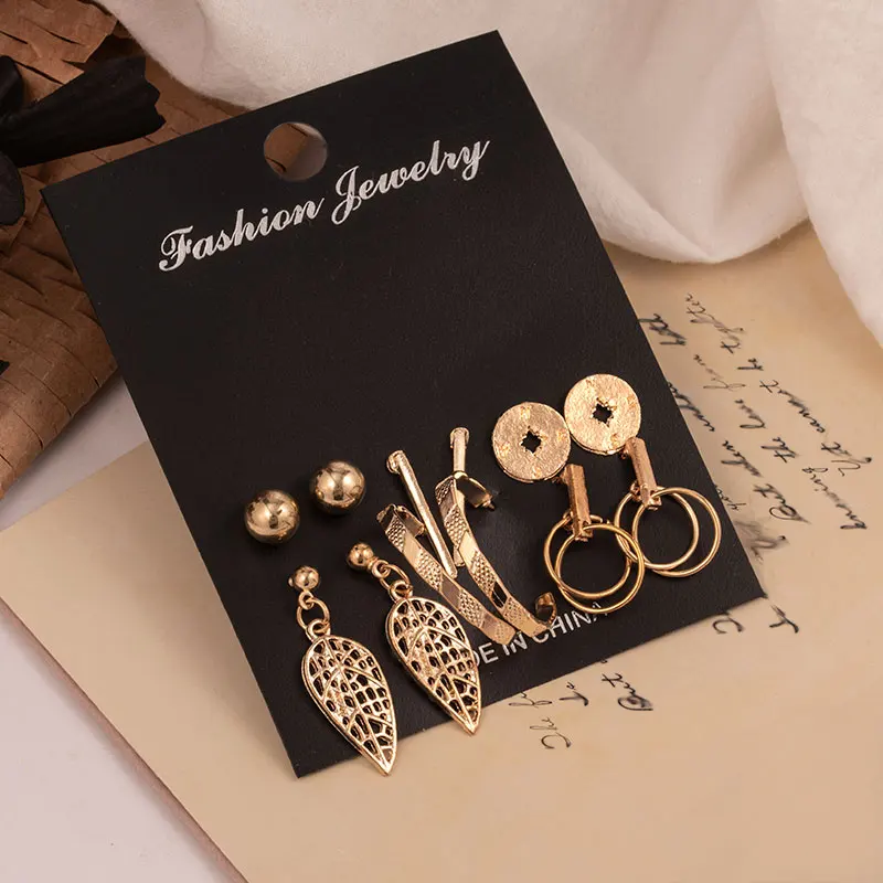 

vintage korean stud earrings for women gold silver color small metal geometric round pearl earrings 2020 Fashion Jewelry