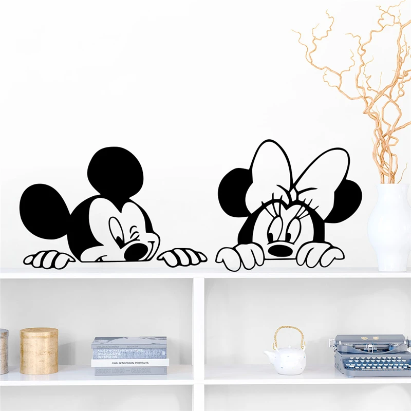 Disney Микки Минни Маус виниловые наклейки на стену для детской комнаты детское