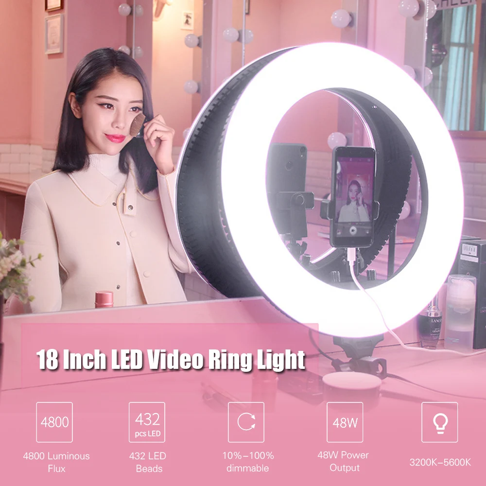 Tolifo R 48B Lite 18 светодиодный светодиодное кольцо для видеоссветильник емки