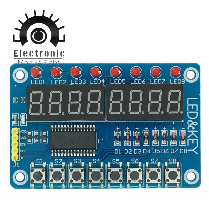 Модуль TM1638 ключ дисплея для AVR Arduino новая 8-битная светодиодный вая Светодиодная