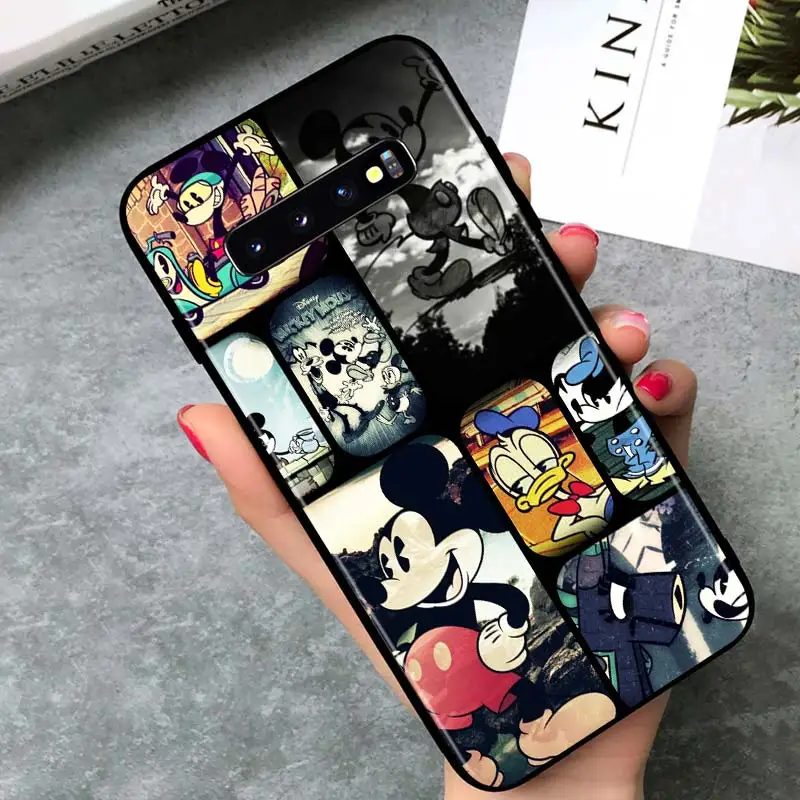 Disney Retro Mickey for Samsung Galaxy S21 Ultra Plus Note 20 10 9 8  S10 S9 S8 S7 S6 Edge Plus Black Soft Phone Case