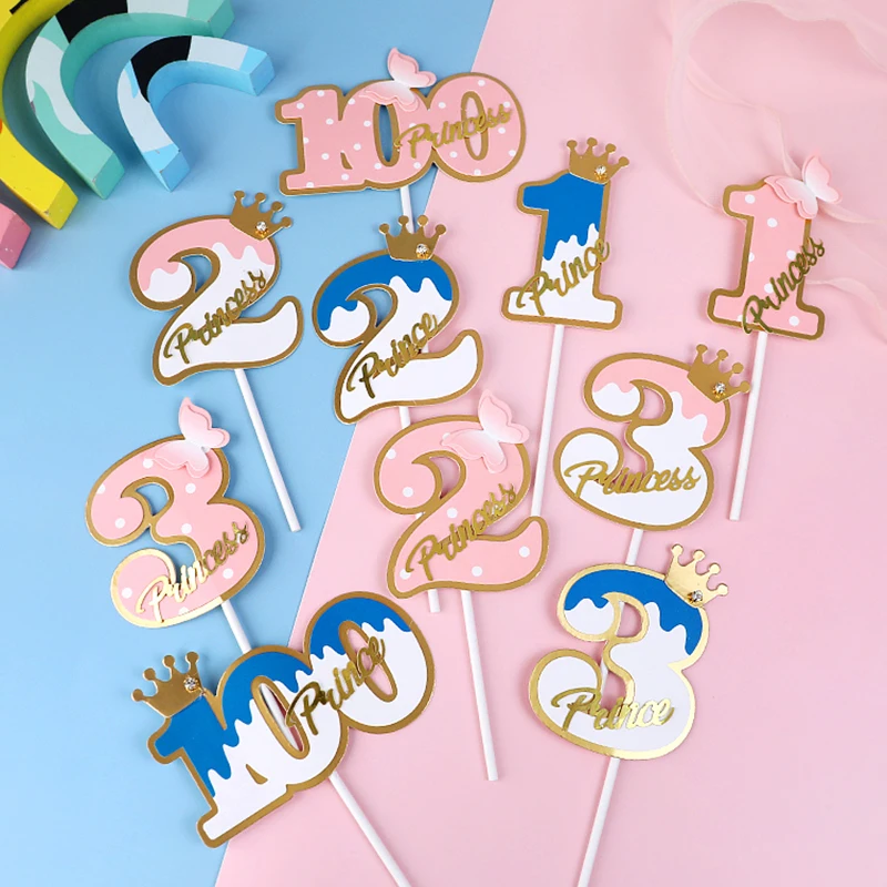 10 шт./компл. 1 я 2st 3st лет цифровая серия с изображением розового золота и бабочки