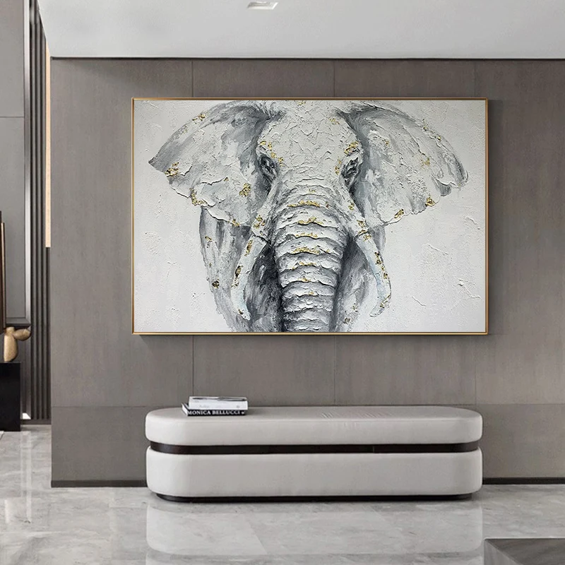 

Elephant Golden Embellishment Posters Animal Painting Modern Style Picture Art Wall For Living Room Abstract Canvas Prints