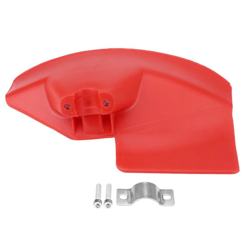 Red Protection Baffle Brush Cutter Guard Garden Tools Grass Trimmer Shield With Clamp Plate Easy Install For 26 28mm Dia. Shaft |