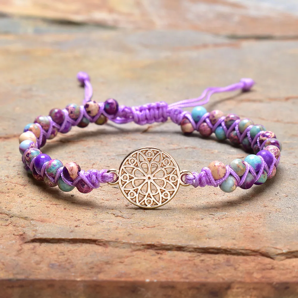 Женский браслет с подвеской в виде цветка | Украшения и аксессуары