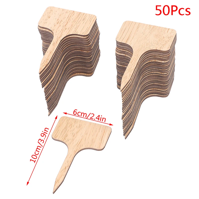 

50Pcs/lot Wooden T-Shape Plant Labels Garden Seedlings Potted Sign Tags Marker For Plant Flowerpot Home Garden Decoration