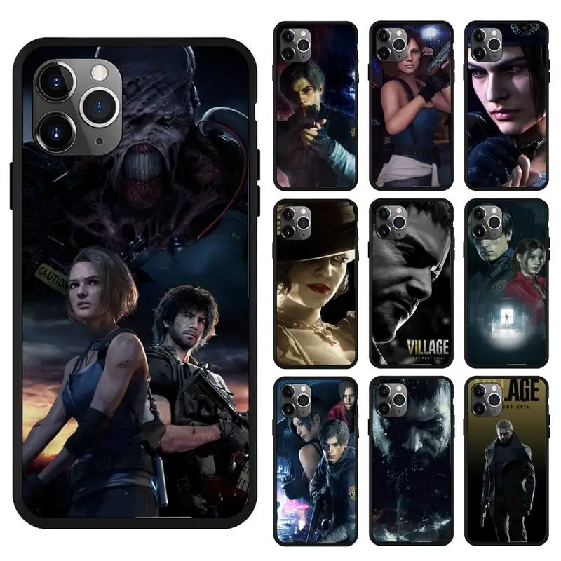 

Evil Villages Game Residents Phone Case For iphone 13 11 12 Pro Max 8 7 6 5 s XR PLUS X XS Mini Black Shell Cover Fundas