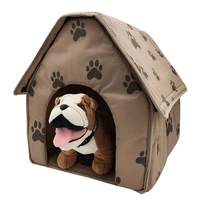1set pet house cat bed dog house foldable soft feet printed pet dog puppy cat kitten cloth bed kennel warm house
